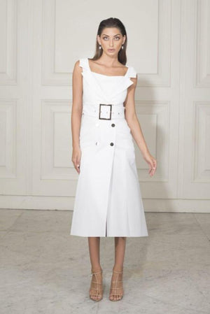 white tuxedo midi dress Women's White Tuxedo Dresses