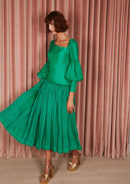 mackenzie mode green dress Cut Out Midi in Emerald – My Trend Melbourne US-RRP-INCREASE-WK8-AUG25 Mackenzie features a cross Brown Polka Dot Chiffon Size/Height(cm) (Age):100 (3-4Y)