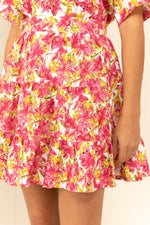 Palm Noosa Happy Hour Skirt in Pink & Yellow Bloom Print