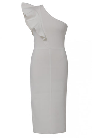 Anchor One Shoulder Dress in White